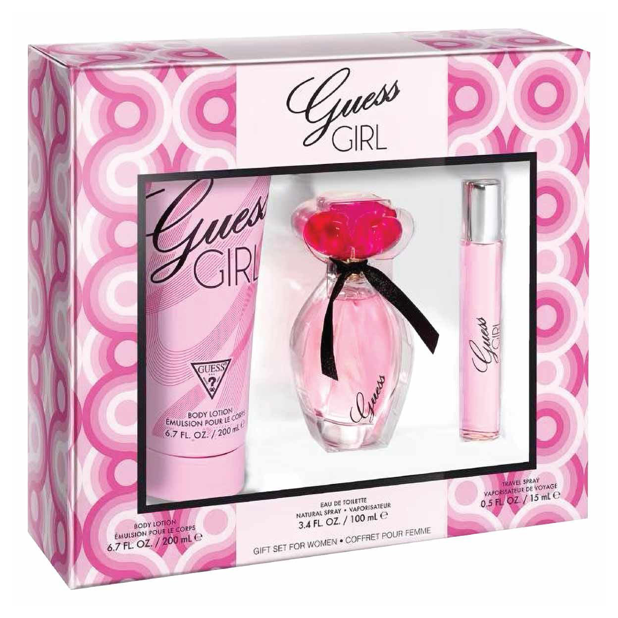 مجموعة هدايا Guess Girl للنساء، EDT 100 مل + 15 مل + BL 200 مل