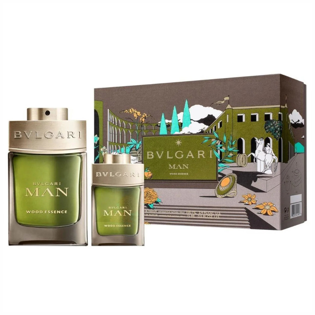 Bvlgari Man Wood Essence Gift Set For Men, EDP 100ml 15ml