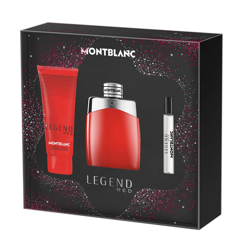 Mont Blanc Legend Red For Men Gift Set, EDP 100ml + 7.5ml + Shower Gel 100ml