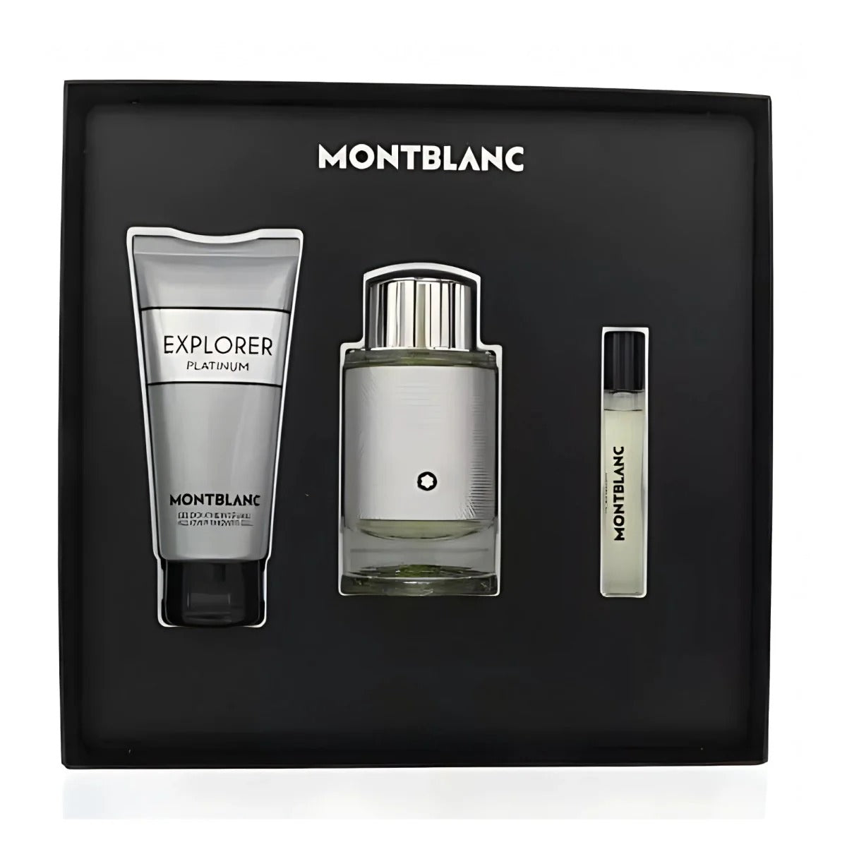 Mont Blanc Explorer Platinum Gift Set For Men, EDP 100ml + 7.5ml + Shower Gel 100ml